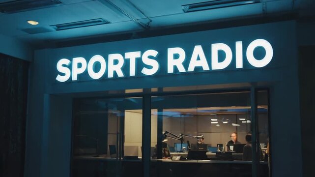 Studio of a sports radio station.