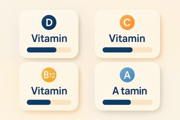 Visual display of vitamin categories showcasing essential nutrients with emphasis on health symbolism and modern graphic design, illustrating dietary importance and wellness awareness