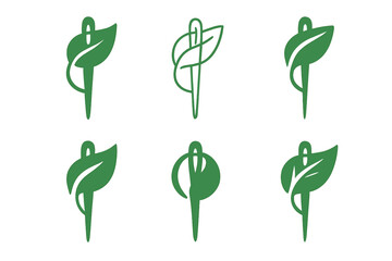 Eco Fashion Icon Set. Eco-conscious fashion shows and events. Icon set. Set Logo of recycled fashion: circular arrows forming a shoe. harmonious logo