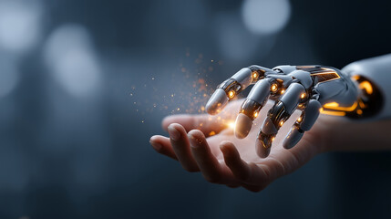 Agentic AI and generative intelligence systems defocused tech backdrop robotic automation processes data examination technologies machine computation linguistic interpretation