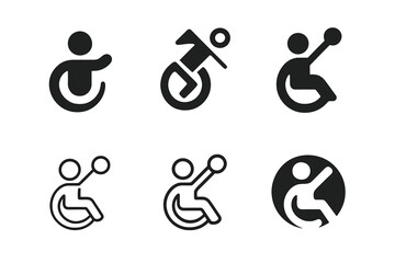 Assistive Tech Icons. Accessible user interface (UI) design. Icon set. Set Logo of accessible user interface (UI) design: assistive technology