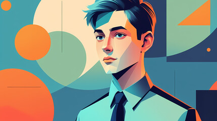 Stylish portrait of a confident young professional man, perfect for modern business or leadership concepts