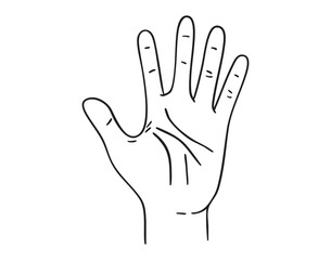 Fototapeta premium Hand gesture sign doodle set peace ok hand drawn