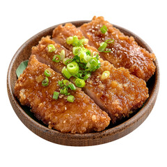 Crispy hainanese pork chop isolated on transparent background