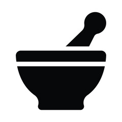 Mortar and Pestle Icon – Pharmacy Symbol in Black