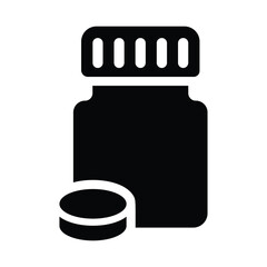 Medicine Bottle Icon – Pill and Screw Cap