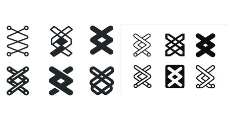 Abstract geometric patterns: black and white lattice designs collection