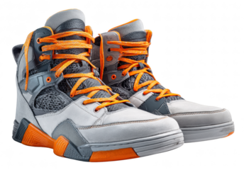 Sneakers isolated on transparent background, athletic style, dynamic lighting, crisp detail