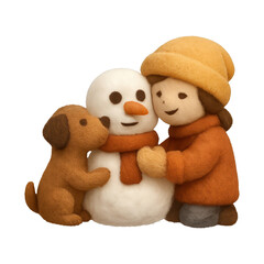 PNG Whimsical winter scene with friends.