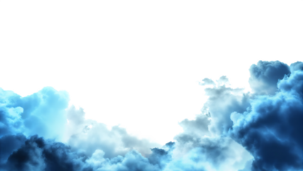 Wispy Blue and White Clouds Against Background graphic design isolated on a transparent background