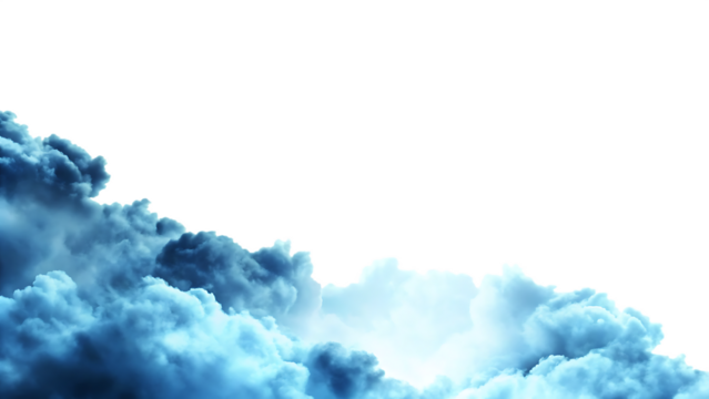 Wispy Blue Clouds Against Dark Void atmospheric weather isolated on a transparent background