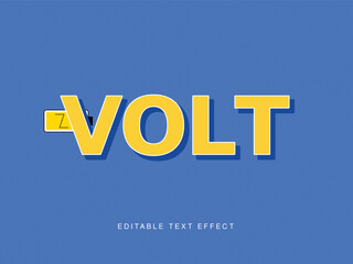 Bright and bold editable vector text effect featuring the word Volt on a blue background