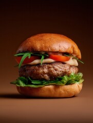 Savor the Taste of Sharska Pljeskavica a Macedonian Delight Stacked High With Fresh Toppings, Ready to Enjoy