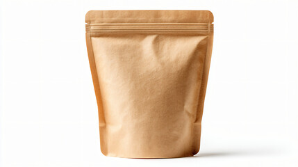 Obraz premium Kraft paper bag isolated on white background for food packaging design