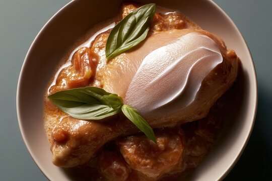 Taste of Angola a Delicious Slow-Cooked Moamba De Galinha With Palm Oil and Okra Served on a Plate