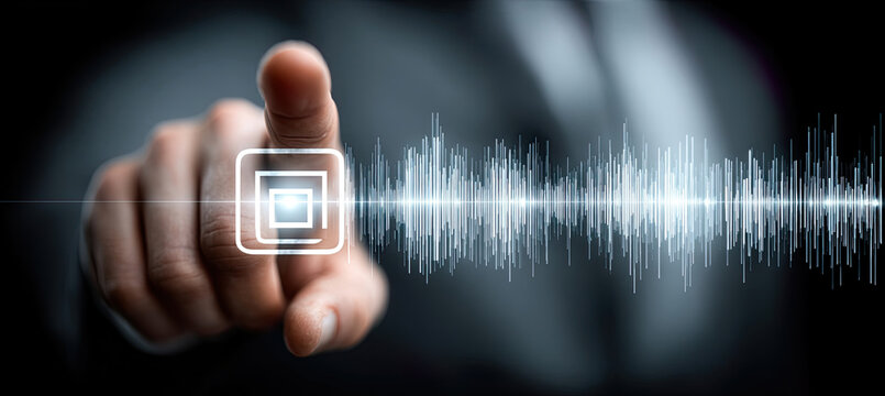Human finger activating sound wave voice recognition technology