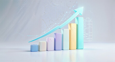 business graph with arrow on top