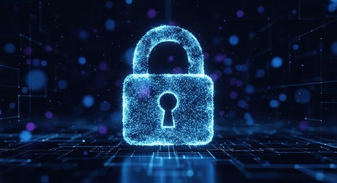 Digital Lock Symbol - Secure Network and Data Protection