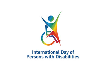 International Day of Persons with Disabilities Logo Rainbow Wheelchair Symbol PNG on Transparent Background