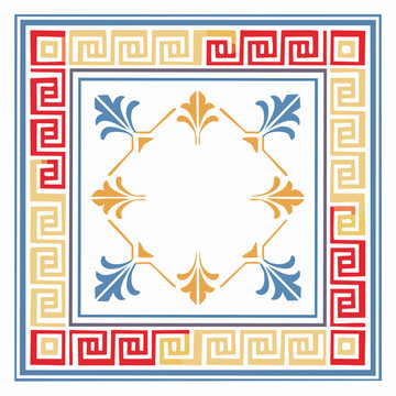 Decorazione in stile greco, con cornice
