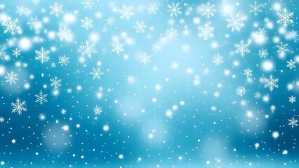 Fototapeta premium Serene Winter Snowflake Background with Blue Bokeh and Snow Drifts