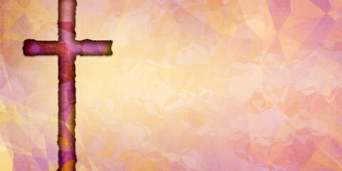 dark textural cross with light polygon background