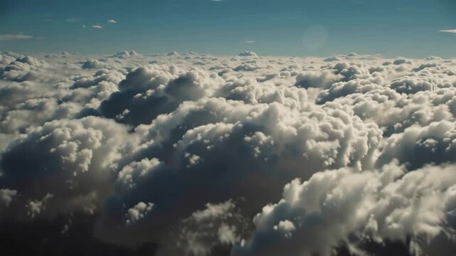 Clouds Aerial View, Sky Above, Cloudscape, White Cumulus Clouds