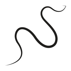 Abstract curvy black line vector graphic element art Vector