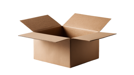 Ai open cardboard box ready for packing or shipping items, showcasing simplicity and versatility in storage solutions