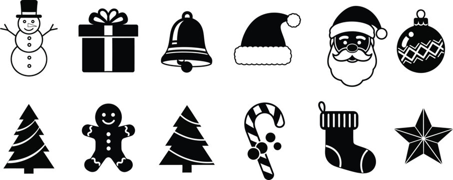 Christmas  elements adobe illustrator black background