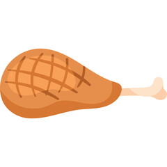 Golden Brown Roasted Chicken Leg Quarter With Crosshatch Grill Marks Isolated On A Transparent White Background
