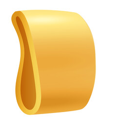 Golden Brown Pasta Dough Sheet Folded into a Curved Shape with Soft Lighting Isolated on White Background