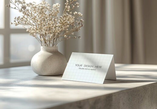 Mock up of a presentation card
