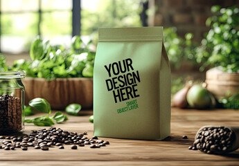 Mock up of a foil craft food bag 