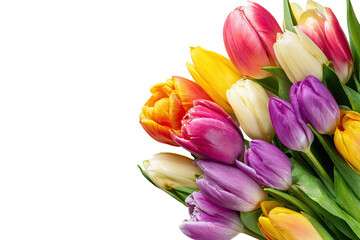 Vibrant tulip bouquet in various hues
