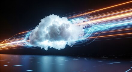 Cloud Computing Data Stream Abstract Digital Art