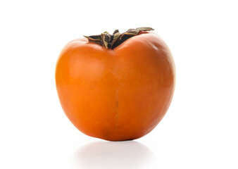 Persimmon with soft shadow on white background
