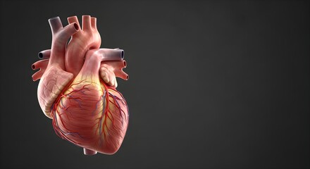 Detailed Anatomical Heart Illustration A Study in Cardiovascular System Anatomy