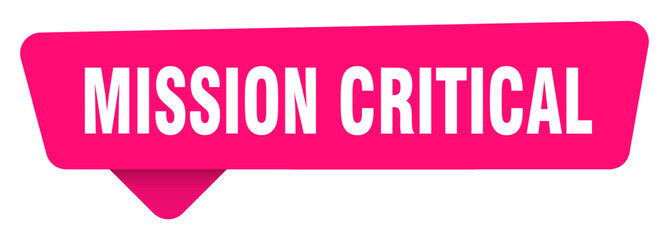 mission critical magenta sticker isolated on transpatent background. mission critical sign
