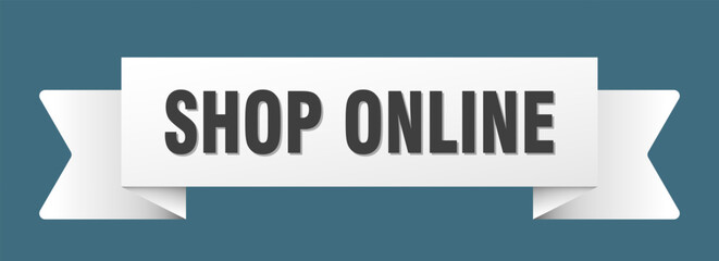 shop online ribbon isolated on transparent background. shop online ribbon