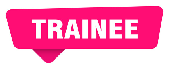 trainee magenta sticker isolated on transpatent background. trainee sign