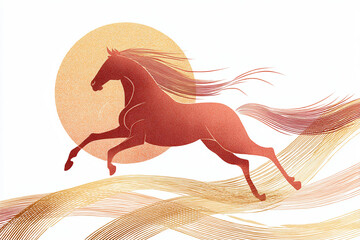 抽象的な馬のイラスト