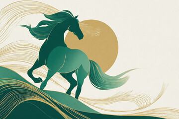 抽象的な馬のイラスト