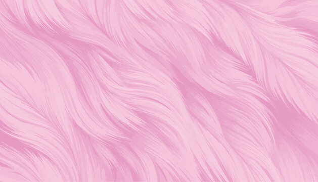 Realistic vector pink fur texture background. Soft pastel pink fur texture with flowing fibers creating a smooth, fluffy, elegant background. Ideal fashion, luxury design, cosmetics, textile visuals.