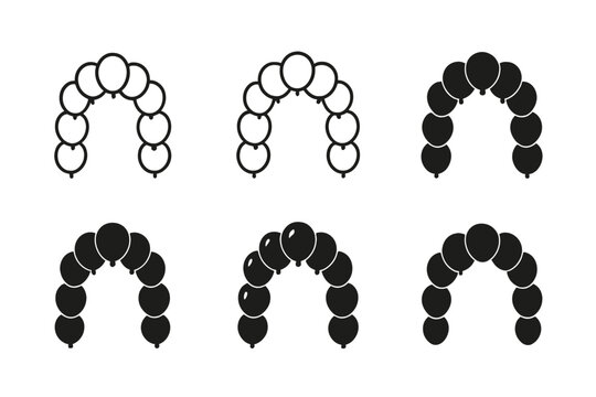 Balloons Logo Variations. Balloons. Icon set. Set Logo of Balloons: Floating balloons. harmonious logo variations of the same emblematic concept (Abstract