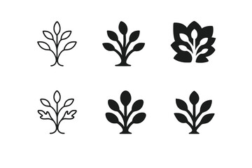 Invasive Species Logos. Invasive species. Icon set. Set Logo of invasive species: circular ecosystem being engulfed by foreign growth. harmonious