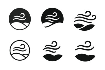 Open Space Icons. open space. Icon set. Set Logo of open space: abstract symbol of infinite openness. harmonious logo variations of the same emblematic