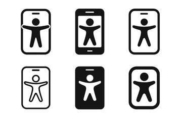 Accessible UI Icon Set. Accessible user interface (UI) design. Icon set. Set Logo of accessible user interface (UI) design: universal design grid. harmonious