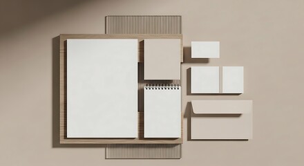 Elegant Stationery Mockup with Blank Paper and Envelopes for Branding