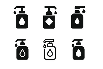 Fototapeta premium Restroom Hygiene Icons. Public restroom hygiene. Icon set. Set Logo of Public restroom hygiene: toilet with cleanliness sparkle. harmonious logo variations of
